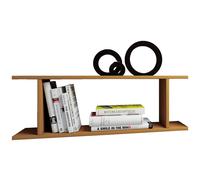 VCM Etagère en bois suspendue | Etagère peu encombrante | Dimensions : H. 28 x L. 80 x P. 20 cm | Etagère élégante suspendue | Etagère de rangement | Bibliothèque | Etagère murale - Sirola Mini