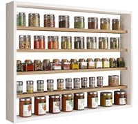 VCM Étagère Murale en Bois Tableau Mural Cuisine Épices Cuisine Collectionneur Vitrine Esaldi L Blanc/Chêne Miel