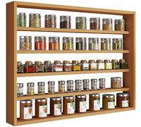 VCM Étagère Murale en Bois Tableau Mural Cuisine Épices Cuisine Collectionneur Vitrine Esaldi L Hêtre