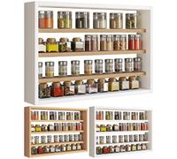 VCM Étagère Murale en Bois Tableau Mural Cuisine Épices Cuisine Collectionneur Vitrine Esaldi M Blanc/Chêne Miel