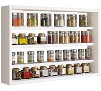 VCM Étagère Murale en Bois Tableau Mural Cuisine Épices Cuisine Collectionneur Vitrine Esaldi M Blanc