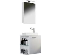 VCM Hausa SC Lot de 3 meubles de salle de bain pour invités Blanc