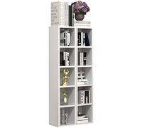 VCM Holz CD DVD Stand Aufbewahrung Standregal Bücherregal Deko Regal Megosa S Blanc