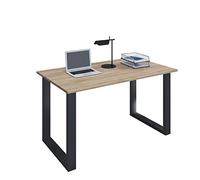 VCM Holz Schreibtisch | H. 76 x B. 110 x T. 50 cm | Computertisch Schlicht | Füße aus hochwertigem Metall | Arbeitstisch | Büromöbel - Lona U Blanc
