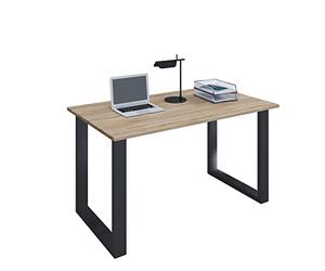 VCM Holz Schreibtisch | H. 76 x B. 110 x T. 50 cm | Computertisch Schlicht | Füße aus hochwertigem Metall | Arbeitstisch | Büromöbel - Lona U Blanc