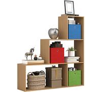 VCM Holz Stand Treppenregal Stufenregal Standregal Raumteiler Bücherregal Dubila M Hêtre