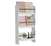 VCM Holzregal hängend | platzsparendes Kinder Regal | Maße: H. 80 x B. 43 x T. 14 cm | Elegantes Regal hängend | Aufbewahrungsregal | Bücherregal | Wandboard - Kilaro Blanc