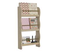 VCM Holzregal hängend | platzsparendes Kinder Regal | Maße: H. 80 x B. 43 x T. 14 cm | Elegantes Regal hängend | Aufbewahrungsregal | Bücherregal | Wandboard - Kilaro Honig-Eiche