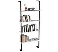 VCM Holzregal hängend | platzsparendes Regal | Maße: H. 150 x B. 64 x T. 20 cm | Elegantes Regal hängend | Aufbewahrungsregal | Bücherregal | Wandboard - Insasi 4 Blanc