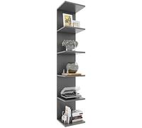 VCM Holzregal hängend | platzsparendes Regal | Maße: H. 180 x B. 35 x T. 30 cm | Elegantes Regal hängend | Aufbewahrungsregal | Bücherregal | Wandboard - Lazas Anthracite