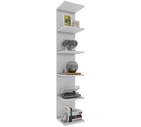 VCM Holzregal hängend | platzsparendes Regal | Maße: H. 180 x B. 35 x T. 30 cm | Elegantes Regal hängend | Aufbewahrungsregal | Bücherregal | Wandboard - Lazas Blanc