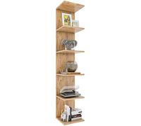 VCM Holzregal hängend | platzsparendes Regal | Maße: H. 180 x B. 35 x T. 30 cm | Elegantes Regal hängend | Aufbewahrungsregal | Bücherregal | Wandboard - Lazas Chêne Miel