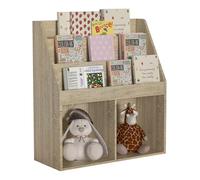 VCM Holzregal | platzsparendes Kinder Regal | Maße: H. 80 x B. 73 x T. 30 cm | Elegantes Regal stehend | Aufbewahrungsbox | Bücherregal | Aufbewahrungsregal - Besira M Honig-Eiche