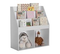 VCM Holzregal | platzsparendes Kinder Regal | Maße: H. 80 x B. 73 x T. 30 cm | Elegantes Regal stehend | Aufbewahrungsbox | Bücherregal | Aufbewahrungsregal - Besira M Blanc