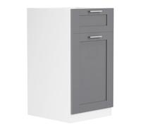VCM Küchenschrank | Maße ca. H. 82 x B. 40 x T. 46 cm | Unterschrank mit einer Drehtüre und einer Schublade im Landhaus Stil | Küchenmöbel - Colura Blanc/Anthracite