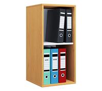 VCM Lona Étagère en bois debout - Armoire de classement peu encombrante - Dimensions (H x l x P) : environ 74 x 35 x 37 cm - Étagère élégante - Étagère de bureau - 2 compartiments - Hêtre