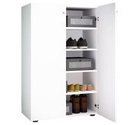 VCM Lona Grande armoire à chaussures en bois XL 5 compartiments Blanc