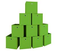 VCM Lot de 10 boîtes pliantes Boîte pliante en tissu Boîte pliante Boîte à étagères Rangement Boxas Lot de 10 boîtes pliantes Boîte pliante en tissu Boîte pliante Boîte à étagères Rangement Boxas Vert