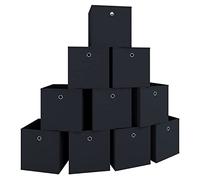 VCM Lot de 10 boîtes pliantes Boîte pliante en tissu Boîte pliante Boîte à étagères Rangement Boxas Lot de 10 boîtes pliantes Boîte pliante en tissu Boîte pliante Boîte à étagères Rangement Boxas Noir