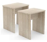 VCM Lot de 2 tabourets en Bois Cube Repose-Pieds Table d'appoint Esal Lot de 2 tabourets en Bois Cube Repose-Pieds Table d'appoint Esal Chêne Sonoma