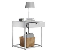 VCM lot Table de Chevet, Mini Table de Chevet, Bedside Tables, Tables de Nuit, Table de Chevet Gain de Place, Table de Chevet Design Moderne Blanc
