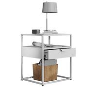 VCM lot Table de Chevet, Mini Table de Chevet, Bedside Tables, Tables de Nuit, Table de Chevet Gain de Place, Table de Chevet Design Moderne Blanc