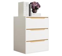 VCM lot Table de Chevet, Mini Table de Chevet, Bedside Tables, Tables de Nuit, Table de Chevet Gain de Place, Table de Chevet Design Moderne Blanc/Chêne Miel