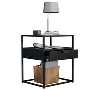 VCM lot Table de Chevet, Mini Table de Chevet, Bedside Tables, Tables de Nuit, Table de Chevet Gain de Place, Table de Chevet Design Moderne Noir