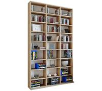 VCM Megosa Maxi Sammelregal Megosa Maxi Etagère Bibliothèque Rangement Bibliothèque Armoire Joint Rayonnage, Bois, Chêne Sonoma, 182.8 x 102 x 23 cm