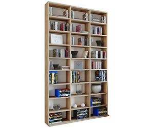 VCM Megosa Maxi Sammelregal Megosa Maxi Etagère Bibliothèque Rangement Bibliothèque Armoire Joint Rayonnage, Bois, Chêne Sonoma, 182.8 x 102 x 23 cm