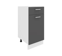VCM Meuble bas ou façade style moderne Esilo (armoires de cuisine, blanc/anthracite, 1 Tür/1 Schublade)