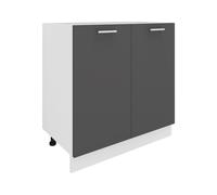 VCM Meuble bas ou façade style moderne Esilo (armoires de cuisine, blanc/anthracite, 2 Türen 80)