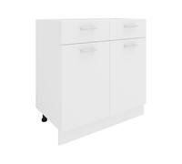 VCM Meuble bas ou façade style moderne Esilo (armoires de cuisine, blanc/blanc, 2 Türen/ 2 Schubladen)