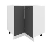 VCM Meuble bas ou façade style moderne Esilo (Placard d'angle, blanc/anthracite, 1 Tür)