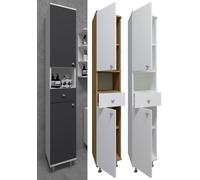 Vcm Meuble De Salle De Bains En Bois Hochschrank Badregal Armoire De Salle De Bains Tiroir Étagère Nilosi