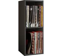 VCM Bois Disques vinyles LP Stand Étagère d'archivage Support de rangement Platto 2 compartiments Bois Disques vinyles LP Stand Étagère d'archivage Support de rangement Platto 2 compartiments Noir