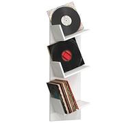 VCM Meuble Tourne Disque Vinyle, riles Vinyle, Meuble Rangement Vinyle Bois Livres Disques LP Étagère Suspendue Étagère Murale Deko Étagère Sulda Blanc