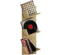 VCM Meuble Tourne Disque Vinyle, riles Vinyle, Meuble Rangement Vinyle Bois Livres Disques LP Étagère Suspendue Étagère Murale Deko Étagère Sulda Chêne Miel