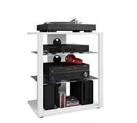 VCM Meubles HiFi Rack Armoire Phono Etagère en Verre Phono Mediaregal Folus Meubles HiFi Rack Armoire Phono Etagère en Verre Phono Mediaregal Folus Blanc