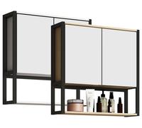 VCM Miroir de salle de bain miroir mural miroir suspendu armoire de toilette salle de bain Edino 60 x 60 cm Blanc