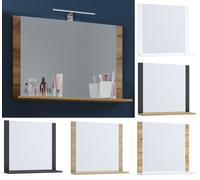 VCM Miroir de Salle de Bain Miroir Mural Miroir Suspendu Salle de Bain Tablette Lendas 80 x 55 Miroir de Salle de Bain Miroir Mural Miroir Suspendu Salle de Bain Tablette Lendas 80 x 55 Chêne Miel