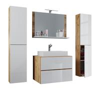 VCM my bath 915301 VCM my bath Waschtischunterschrank Lendas XL weiß / eiche