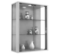 VCM my home Udina Vitrine silber 2 Fachböden