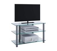 VCM my media TV-Lowboard Sindas silber, klarglas