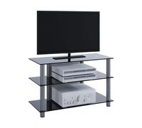 VCM my media TV-Lowboard Sindas silber, schwarzglas