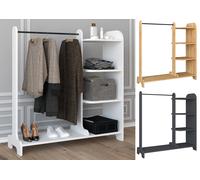 VCM Penderie ouverte en bois accessible Armoire Penderie Lempu H. 110 cm Penderie ouverte en bois accessible Armoire Penderie Lempu H. 110 cm Gris