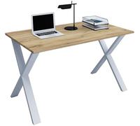 VCM Petit Bureau Ordinateur, Bureau Simple, Bureau Petit Espace, burau, Bureau teletravail, Table pc, Table Ordinateur, Table de Travail, Plan de Travail Bureau, Bureau Table Silber/Honig-Eiche