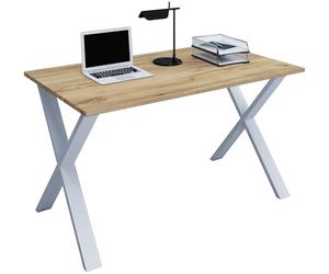 VCM Petit Bureau Ordinateur, Bureau Simple, Bureau Petit Espace, burau, Bureau teletravail, Table pc, Table Ordinateur, Table de Travail, Plan de Travail Bureau, Bureau Table Silber/Honig-Eiche