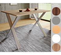 Vcm Premium Bois Table De Cuisine Table De Salle À Manger Xona X Argent Premium Bois Table De Cuisine Table De Salle À Manger Xona X Argent Argenté