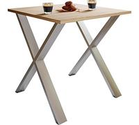 VCM Premium Table de salle à manger en bois | H. 76 x L. 80 x P. 50 cm | Table de cuisine Table de salle à manger Xona X